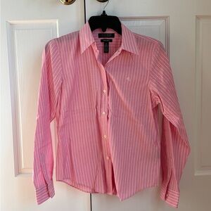 Ralph Lauren Pink and White Striped Shirt